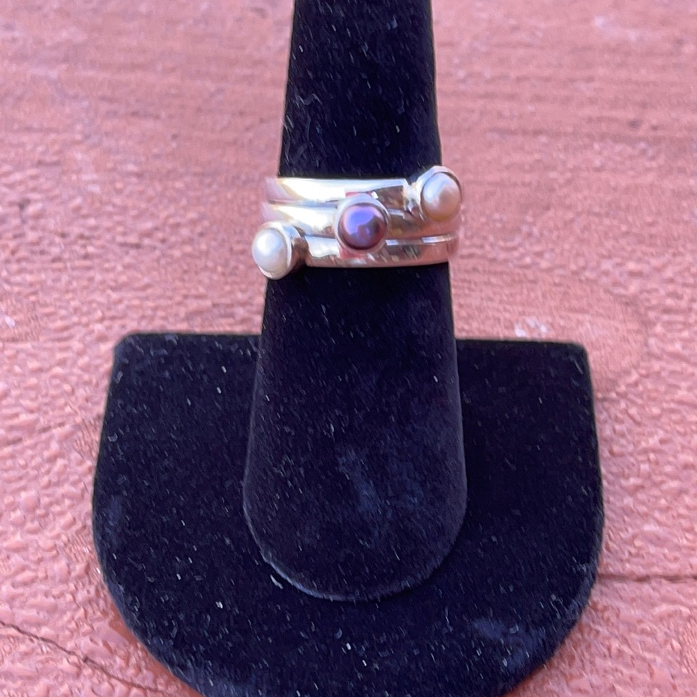 Pearl Skinny Stacking Rings - Picture 7 of 7